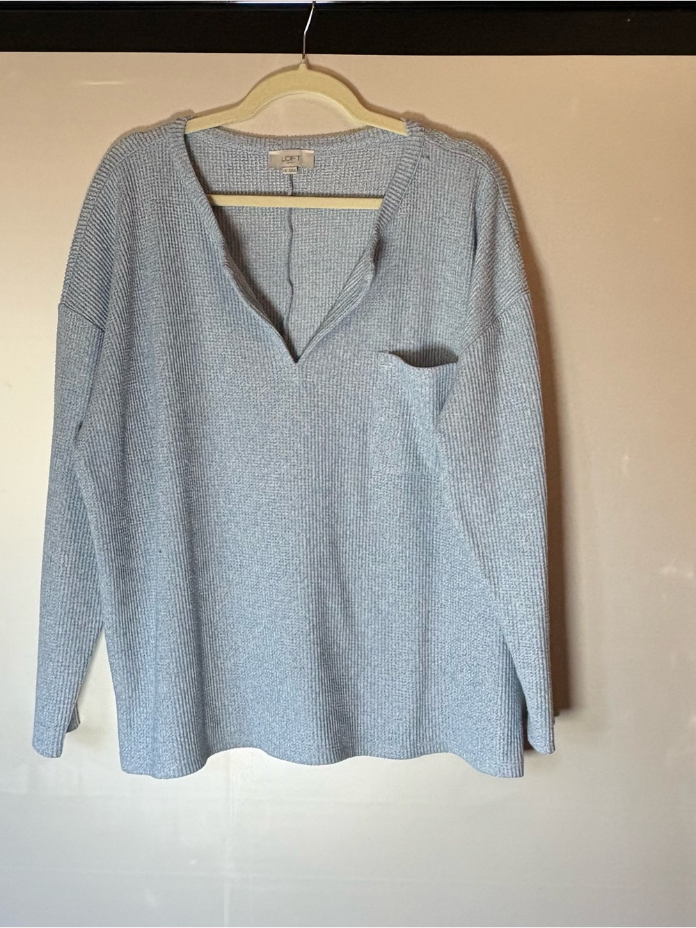 LOFT Pale Blue V-Neck Knit Pullover